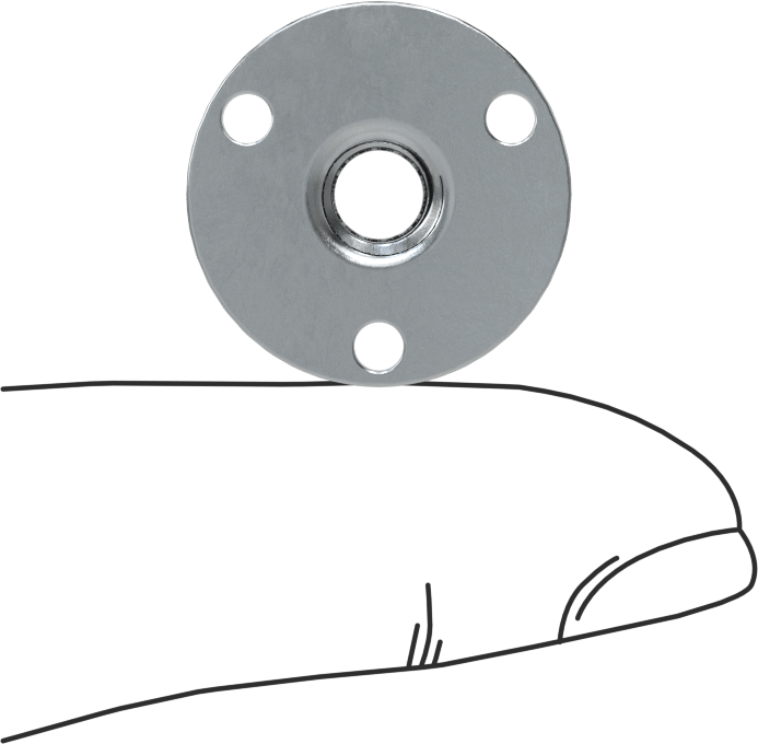 Vidalı Montaj Somunu, 3 Çıkıntı, Çelik, 1/4"-20 Diş, 7/16" Yüksek Namlu