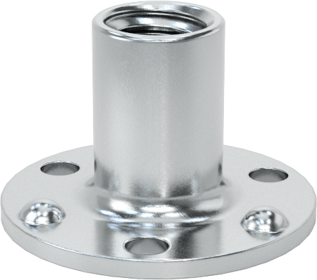 Vidalı Montaj Somunu, 3 Çıkıntı, Çelik, 1/4"-20 Diş, 7/16" Yüksek Namlu