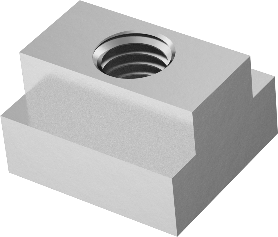 Tam Dişli 18-8 Paslanmaz Çelik T-Yuva Somunu, 5/8" Geniş Yuva için, 1/2"-13 Boyut, 1,25“ Uzunluk x 1-1/8” Genişlik Taban