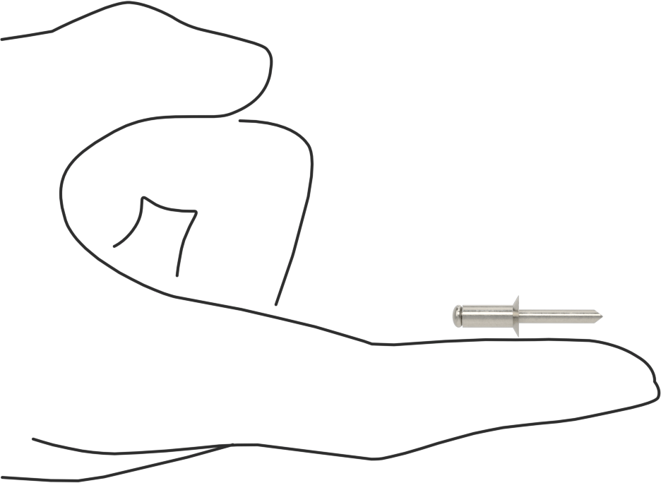 18-8 Paslanmaz Çelik Gömme Kör Perçinler, 4 mm Çap, 4,5 mm ila 6,5 mm Malzeme Kalınlığı için