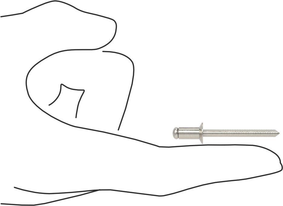 18-8 Paslanmaz Çelik Gömme Kör Perçinler, 5 mm Çap, 4 mm ila 6 mm malzeme kalınlığı için