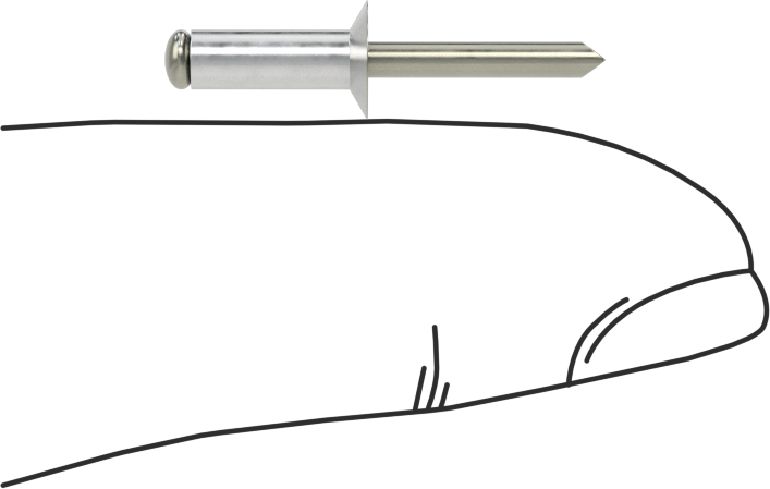 Alüminyum Gömme Kör Perçinler, Çelik Mandrel ile, 3 mm Çap, 3,5 mm-5,5 mm Kalınlık için