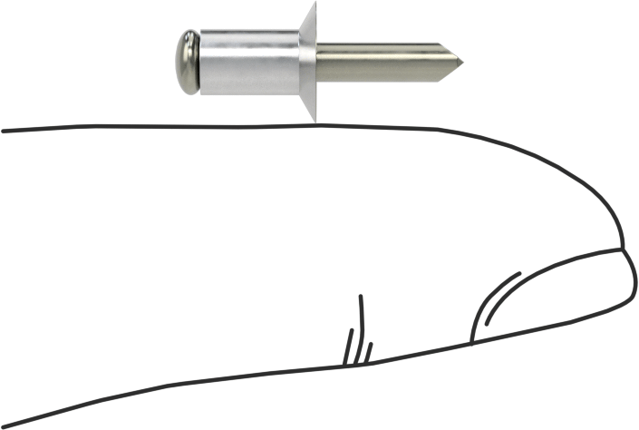 Alüminyum Gömme Kör Perçinler, Çelik Mandrel ile, 4 mm Çap, 1,5 mm-3 mm Malzeme Kalınlığı için