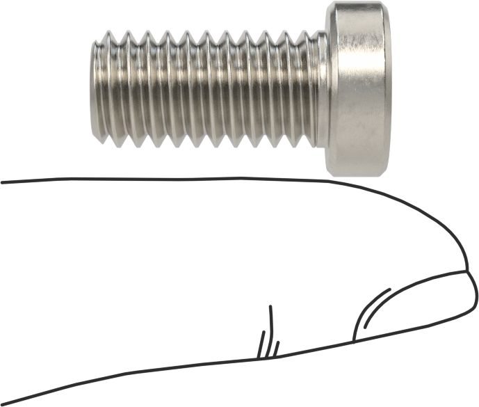 Süper Korozyona Dayanıklı 316 Paslanmaz Çelik Soket Başlı Vida, Düşük Profilli, 3/8"-16 Diş Boyutu, 3/4" Uzunluk