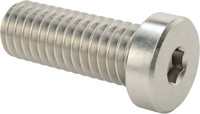 Süper Korozyona Dayanıklı 316 Paslanmaz Çelik Soket Başlı Vida, Düşük Profilli, 3/8"-16 Diş Boyutu, 1" Uzunluk