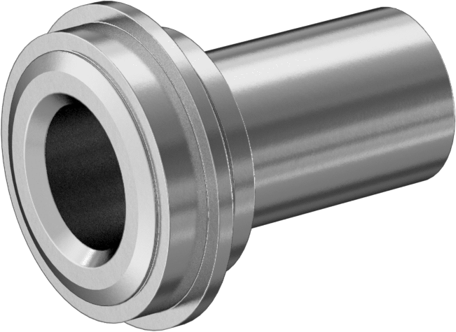 Paslanmaz Çelik Boru için Ultra Parlak Conta Bağlantı Parçası, Conta x Alın Kaynaklı Adaptör, 1/2" Boru Dış Çapı, 1-1/8" Uzunluk