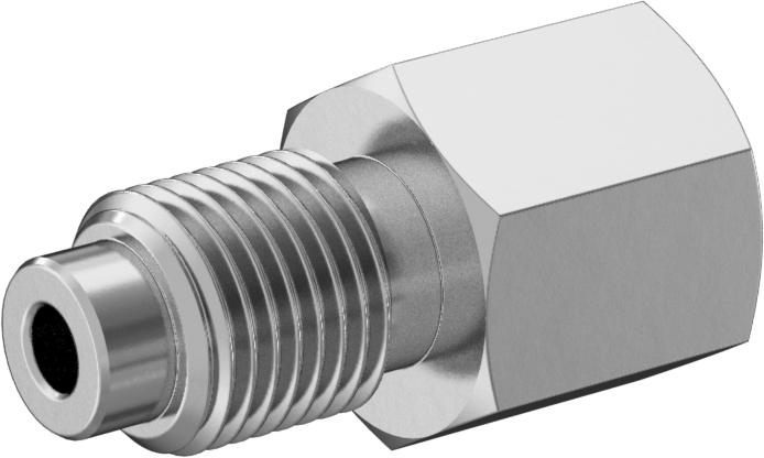 Paslanmaz Çelik Boru için Ultra Parlak Conta Bağlantı Parçası, Düz Adaptör, 1/4" Boru Dış Çapı Erkek için, 1/4 NPT Dişi