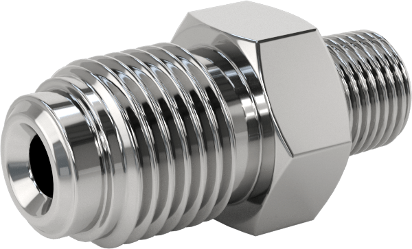 Paslanmaz Çelik Boru için Ultra Parlak Conta Bağlantı Parçası, Erkek Düz Adaptör, 1/4" Boru Dış Çapı x 1/8 NPT