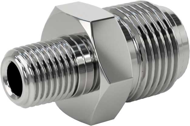 Paslanmaz Çelik Boru için Ultra Parlak Conta Bağlantı Parçası, Erkek Düz Adaptör, 1/2" Boru Dış Çapı x 1/4 NPT