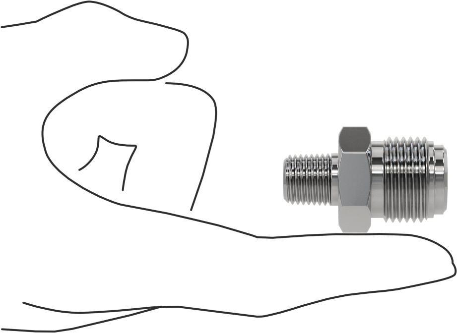 Paslanmaz Çelik Boru için Ultra Parlak Conta Bağlantı Parçası, Erkek Düz Adaptör, 1/2" Boru Dış Çapı x 1/4 NPT