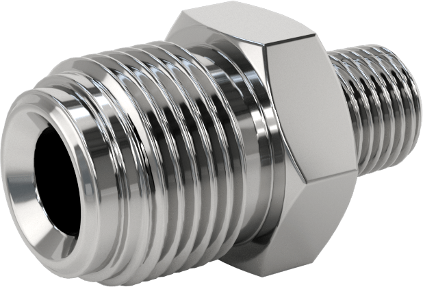 Paslanmaz Çelik Boru için Ultra Parlak Conta Bağlantı Parçası, Erkek Düz Adaptör, 1/2" Boru Dış Çapı x 1/4 NPT
