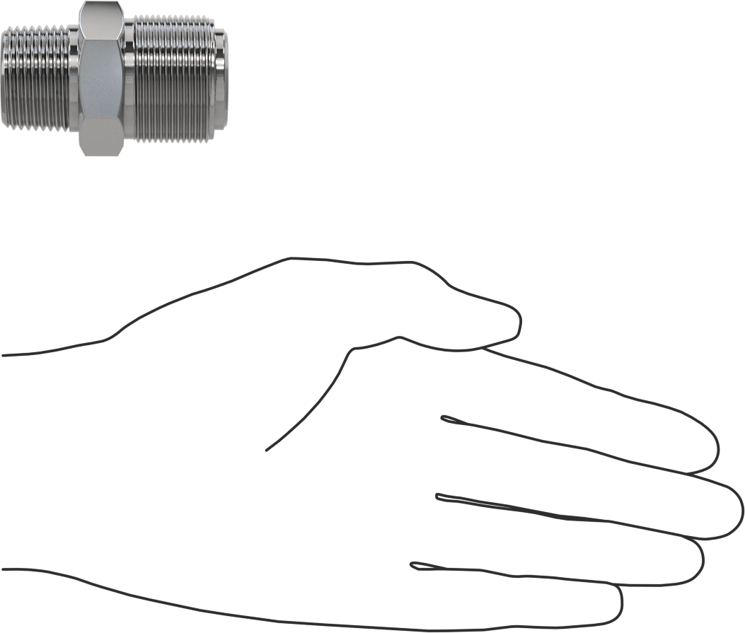 Paslanmaz Çelik Boru için Ultra Parlak Conta Bağlantı Parçası, Erkek Düz Adaptör, 3/4" Boru Dış Çapı x 3/4 NPT için