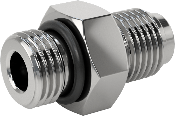 Paslanmaz Çelik Boru için Ultra Parlak Conta Bağlantı Parçası, Erkek Düz Adaptör, 1/4“ Boru Dış Çapı x 9/16”-18