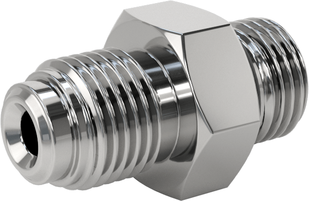 Paslanmaz Çelik Boru için Ultra Parlak Conta Bağlantı Parçası, Erkek Düz Adaptör, 1/4“ Boru Dış Çapı x 9/16”-18
