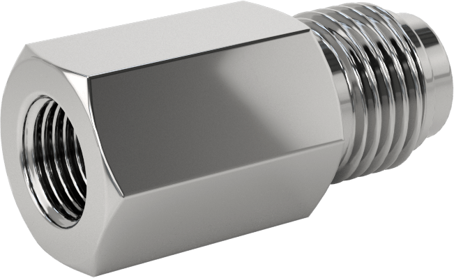 Paslanmaz Çelik Boru için Ultra Parlak Conta Bağlantı Parçası, Düz Adaptör, 1/4" Boru Dış Çapı Erkek için, 1/8 NPT Dişi