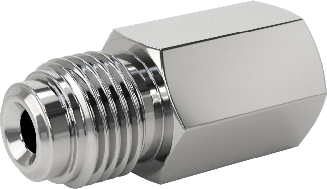 Paslanmaz Çelik Boru için Ultra Parlak Conta Bağlantı Parçası, Düz Adaptör, 1/4" Boru Dış Çapı Erkek için, 1/8 NPT Dişi