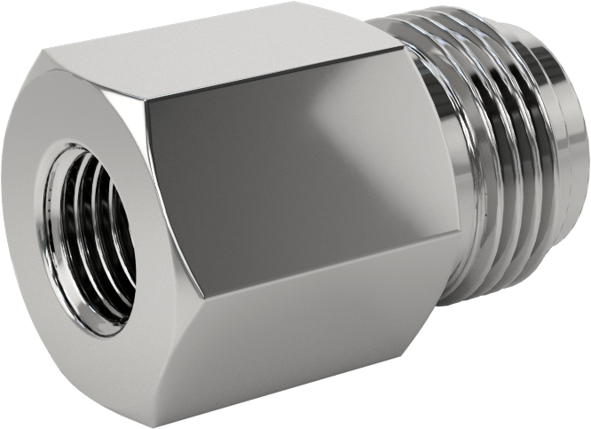 Paslanmaz Çelik Boru için Ultra Parlak Conta Bağlantı Parçası, Düz Adaptör, 1/2" Boru Dış Çapı Erkek için, 1/4 NPT Dişi
