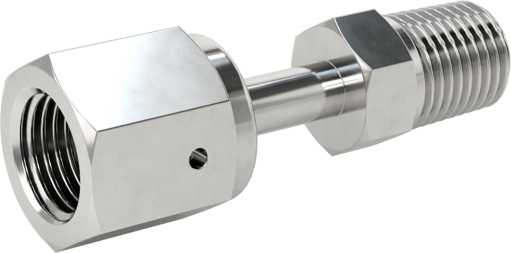 Paslanmaz Çelik Boru için Ultra Parlak Conta Bağlantı Parçası, Döner Adaptör, 1/4" Boru Dış Çapı Dişi x 1/4 NPT Erkek için