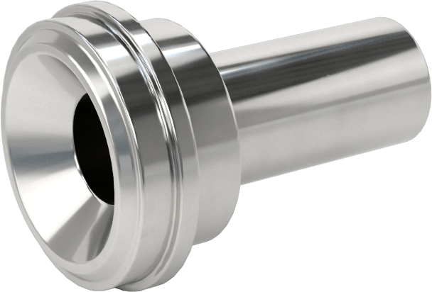 Paslanmaz Çelik Boru için Ultra Parlak Conta Bağlantı Parçası, 1-1/8" Uzunluk, 1/2“ Conta x 3/8” Alın Kaynaklı Boru Dış Çapı için
