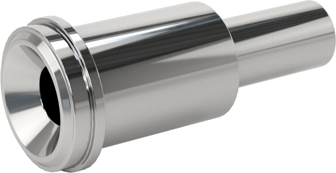Paslanmaz Çelik Boru için Ultra Parlak Conta Bağlantı Parçası, 1-25/32" Uzunluk, 1/2“ Conta x 3/8” Alın Kaynaklı Boru Dış Çapı için