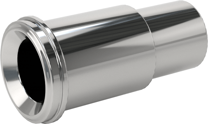 Paslanmaz Çelik Boru için Ultra Parlak Conta Bağlantı Parçası, Conta x Alın Kaynaklı Adaptör, 3/4" Boru Dış Çapı, 2-1/32" Uzunluk