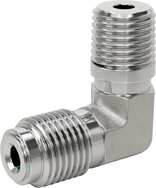 Paslanmaz Çelik Boru için Ultra Parlak Conta Bağlantı Parçası, 1/4" Dış Çaplı Boru x 1/4 NPT için Erkek 90 Derece Adaptör