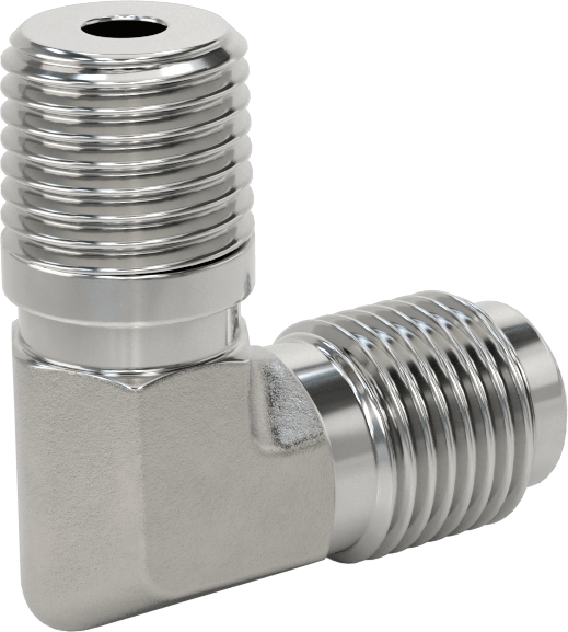 Paslanmaz Çelik Boru için Ultra Parlak Conta Bağlantı Parçası, 1/4" Dış Çaplı Boru x 1/4 NPT için Erkek 90 Derece Adaptör