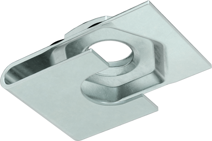 Takılabilir Altıgen Somunlar, Çinko Kaplı Çelik, 3/8"-16 Diş, 0,09“-0,14” Kalınlık için
