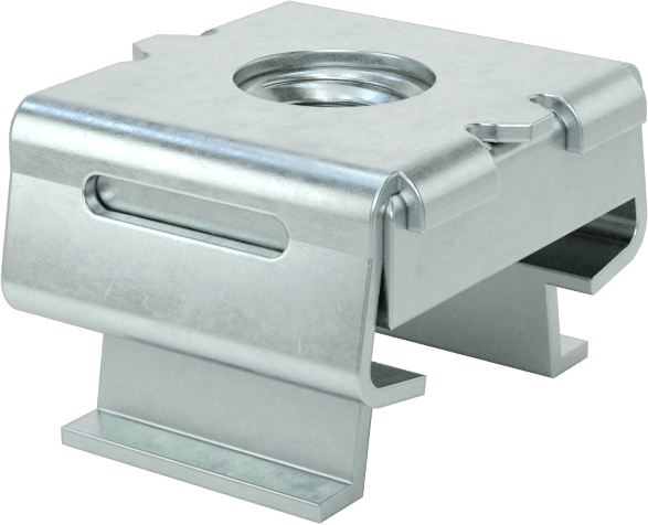 Geçmeli Somun, Çinko Kaplı Çelik, 10-24 Boyut, 0,064“-0,105” Kalınlığındaki Paneller için