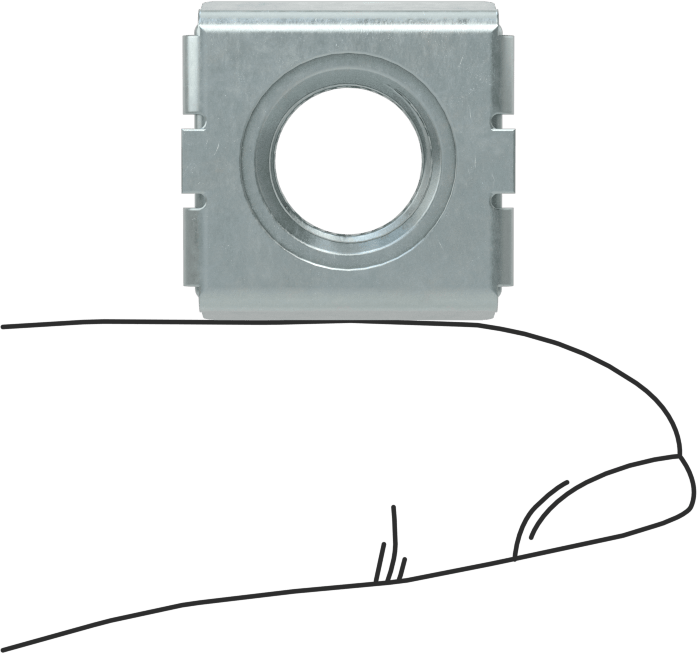 Geçmeli Somun, Çinko Kaplı Çelik, M10 x 1.5 mm, 1,5-2,3 mm Kalınlıkta Panel için