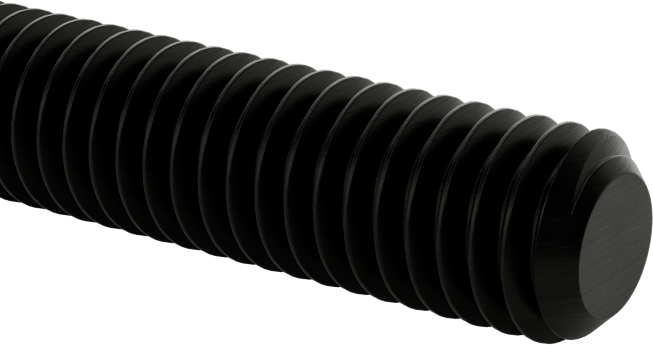 Metrik Ultra Yüksek Sıcaklık Karbon Dişli Çubuk, M6 x 1 mm Diş, 1 Metre Uzunluk