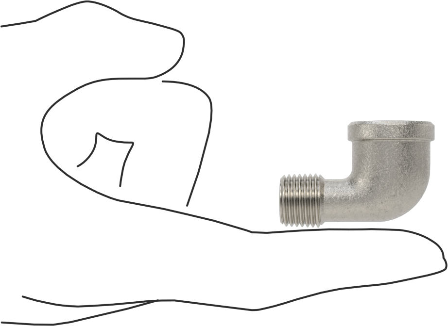 Premium Düşük Basınçlı 304 Paslanmaz Çelik Boru Bağlantı Parçası, Sertifikalı, 90 Derece Dirsek Adaptörü, 1/4 NPT Dişi x Erkek
