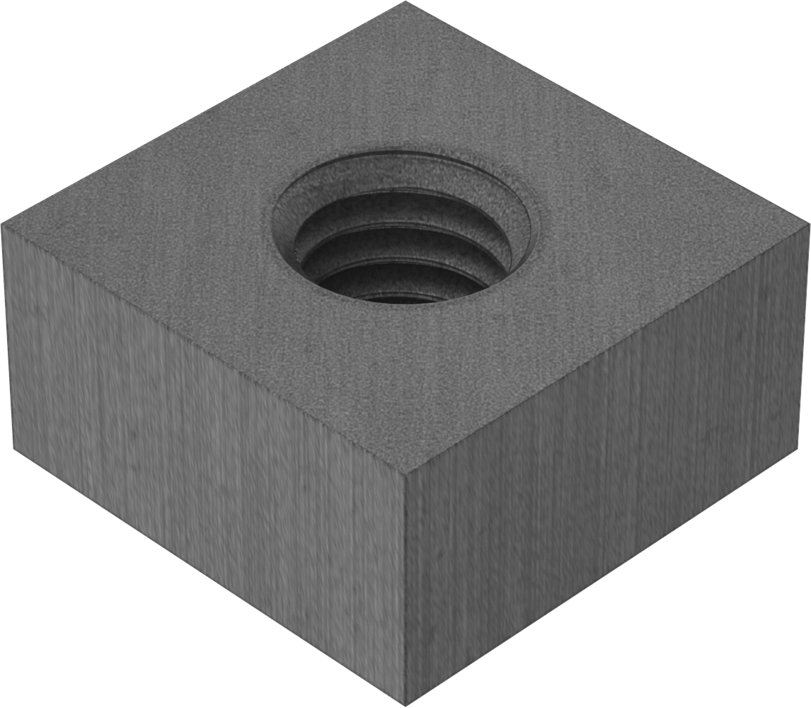 Ultra Yüksek Sıcaklık Karbon Fiber Kare Somun, M6 x 1 mm Diş Boyutu