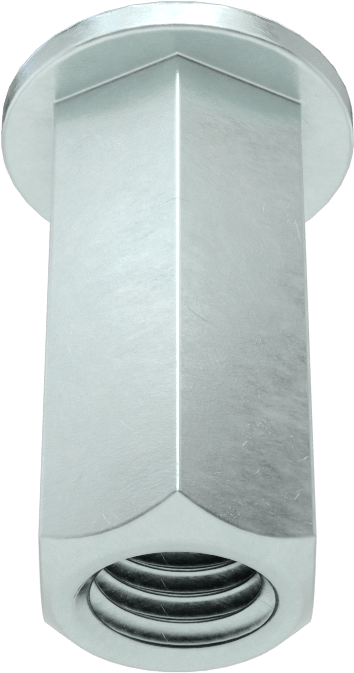 Ağır Hizmet Tipi Bükülmeye Dayanıklı Altıgen Şekilli Perçin Somunları, Çelik, M10 x 1.5mm, 7,5 mm ila 10,5 mm Malzeme Kalınlığı için