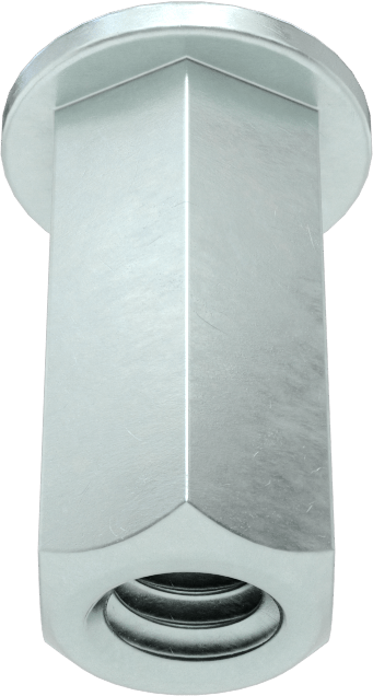Ağır Hizmet Tipi Bükülmeye Dayanıklı Altıgen Şekilli Perçin Somunları, Çelik, 1/4"-20 Diş, 0,138“ ila 0,236” Malzeme Kalınlığı için