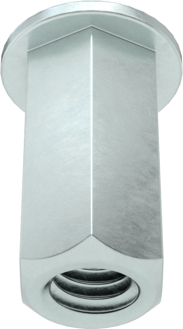 Ağır Hizmet Tipi Bükülmeye Dayanıklı Altıgen Şekilli Perçin Somunları, Çelik, 5/16"-18 Diş, 0,157“ ila 0,276” Malzeme Kalınlığı için
