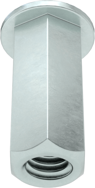 Ağır Hizmet Tipi Bükülmeye Dayanıklı Altıgen Şekilli Perçin Somunları, Çelik, 5/16"-18 Diş, 0,276“ ila 0,394” Malzeme Kalınlığı için