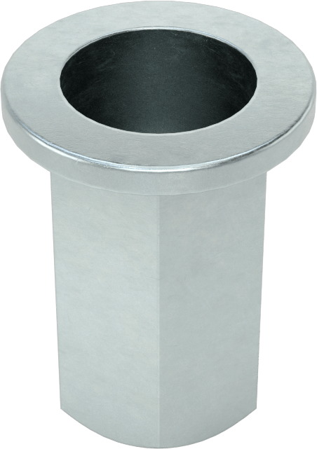 Ağır Hizmet Tipi Bükülmeye Dayanıklı Altıgen Şekilli Perçin Somunları, Çelik, 3/8"-16 Diş, 0,039“ ila 0,177” Malzeme Kalınlığı için
