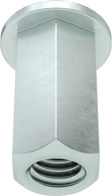 Ağır Hizmet Tipi Bükülmeye Dayanıklı Altıgen Şekilli Perçin Somunları, Çelik, 3/8"-16 Diş, 0,177“ ila 0,295” Malzeme Kalınlığı için