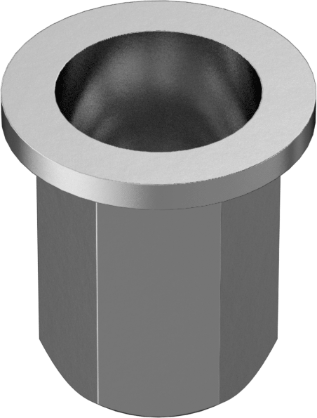 Ağır Hizmet Tipi Bükülmeye Dayanıklı Altıgen Şekilli Perçin Somunları, Çelik, 1/4"-20 Diş, 0,085“ ila 0,145” Malzeme Kalınlığı için