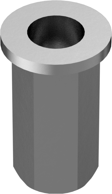 Ağır Hizmet Tipi Bükülmeye Dayanıklı Altıgen Şekilli Perçin Somunları, Çelik, M6 x 1 mm Diş, 3,5 mm ila 6 mm Malzeme Kalınlığı için