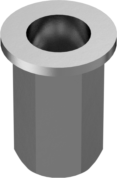 Ağır Hizmet Tipi Bükülmeye Dayanıklı Altıgen Şekilli Perçin Somunları, Çelik, M8 x 1,25 mm Diş, 0,8 mm - 4 mm Malzeme Kalınlığı için