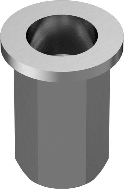 Ağır Hizmet Tipi Bükülmeye Dayanıklı Altıgen Şekilli Perçin Somunları, Çelik, M10 x 1,5 mm Diş, 1 mm - 4,5 mm malzeme kalınlığı için