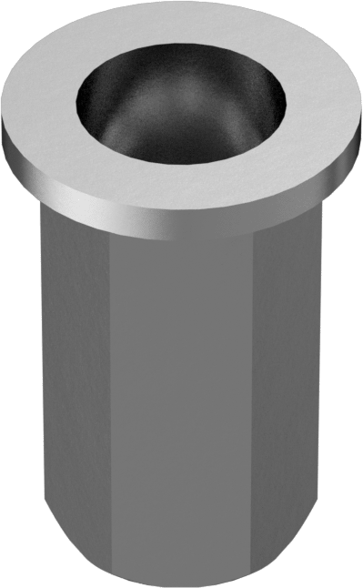Ağır Hizmet Tipi Bükülmeye Dayanıklı Altıgen Şekilli Perçin Somunları, Çelik, M10 x 1.5mm, 4,5 mm ila 7,5 mm Malzeme Kalınlığı için