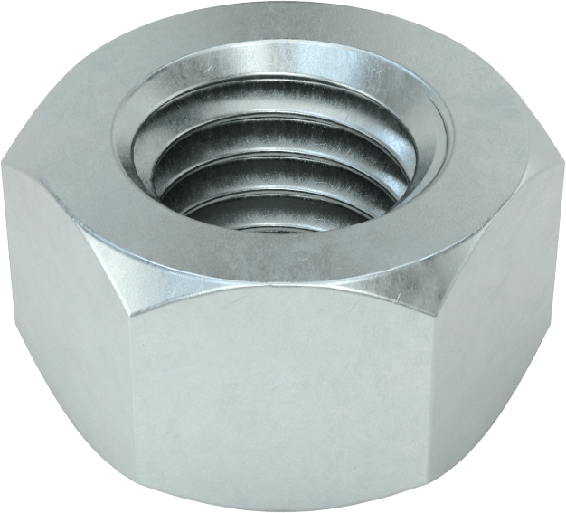 Orta Mukavemetli Çinko Kaplı Çelik Sol Dişli Altıgen Somun, 1/2"-13 Diş Boyutu