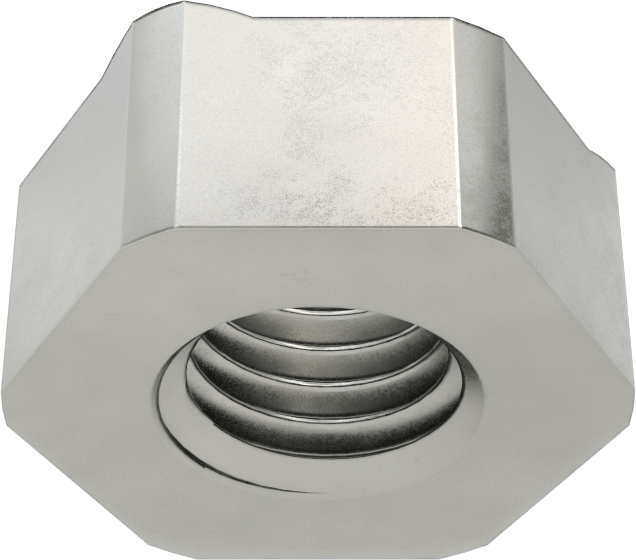 Çelik Vida Kilitli Altıgen Kaynak Somunları, M12 x 1,75 mm Diş, 21 mm Genişlik