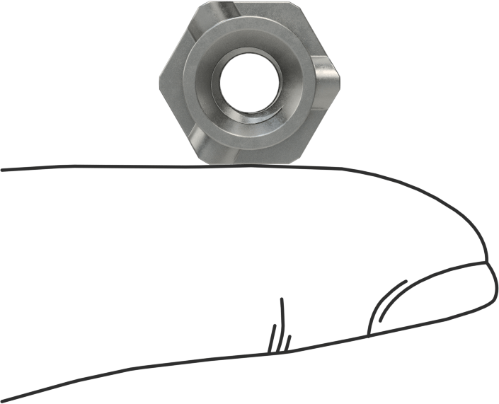 Çelik Vida Kilitli Altıgen Kaynak Somunları, 1/4"-20 Diş Boyutu, 1/2" Genişlik