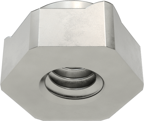 Çelik Vida Kilitli Altıgen Kaynak Somunları, 1/4"-20 Diş Boyutu, 1/2" Genişlik