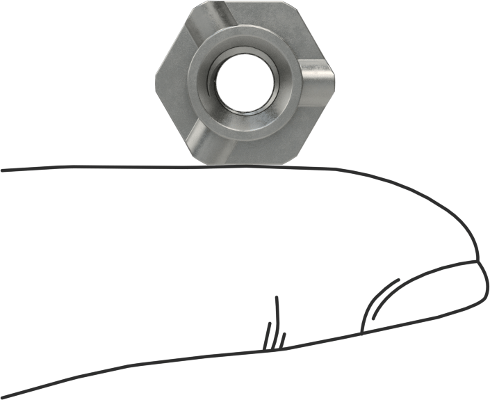Çelik Vida Kilitli Altıgen Kaynak Somunları, M6 x 1 mm Diş, 13 mm Genişlik