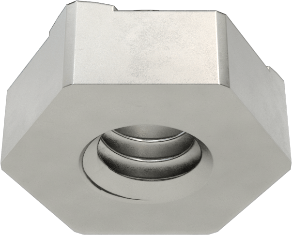 Çelik Vida Kilitli Altıgen Kaynak Somunları, 1/4"-20 Diş Boyutu, 15/32" Genişlik